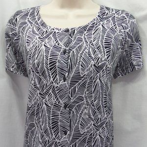 LOT  BLACK & WHITE FLORAL CAREER CASUAL SWEATER CARDIGAN SIZE: M NWT